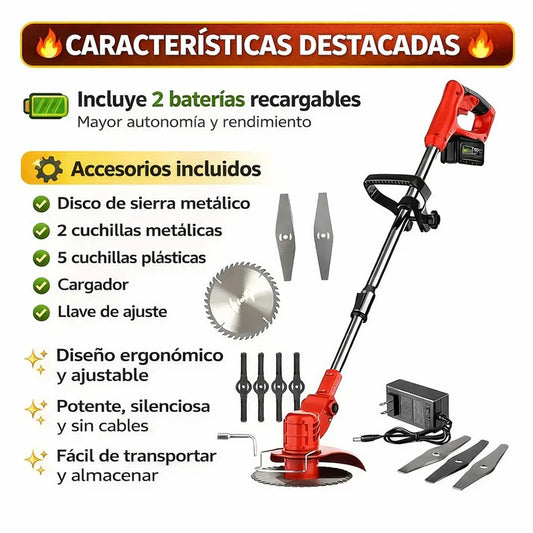 Cortadora de cesped Inalambrica 2 Baterias - 49% OFF